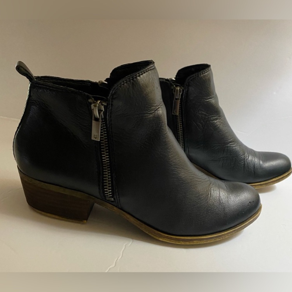 Lucky Brand Black Leather Booties